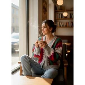 70/21 Wool and Mohair Sweater Cardigan Size XS